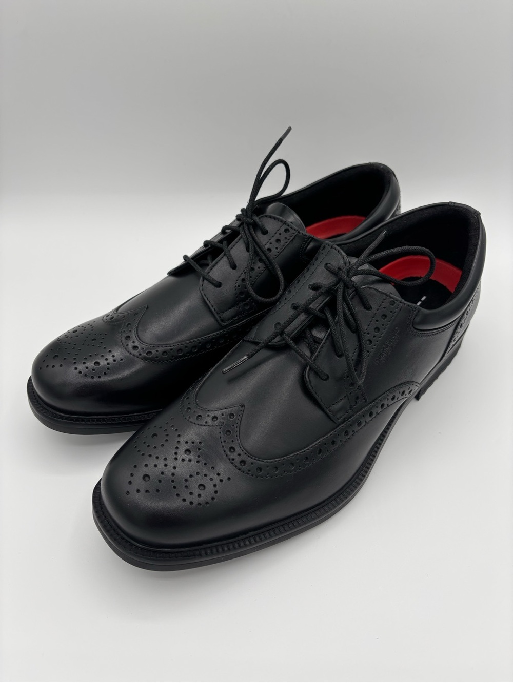 Rockport Essential Details Wingtip Wareproof Oxfords Black Leather Men’s 10.5